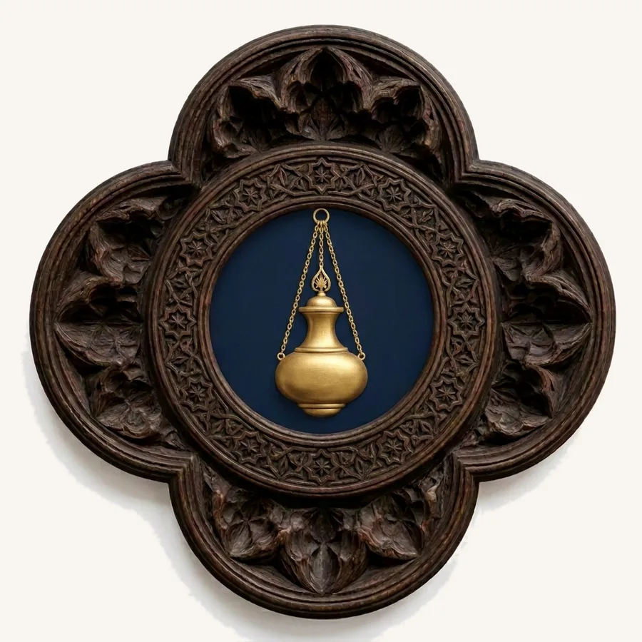 L&rsquo;emblema della biblioteca &mdash; la lampada